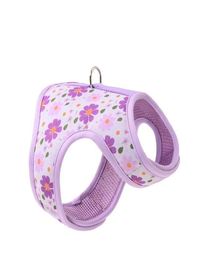 مايل هاي لايف سرج كلاب من مايل هاي لايف، سترة صدرية شبكية هوائية مزينة بالزهور للكلاب والقطط الصغيرة التي تزن 20 رطلاً، سهلة الارتداء، مزودة بمشابك سهلة التعديل حول الرقبة والصدر (زهرة بنفسجية، مقاس XS، محيط الصدر 14-16 بوصة). - Image 1